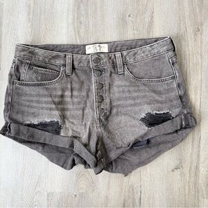 We the free gray high rise Distressed Jean Shorts size 31